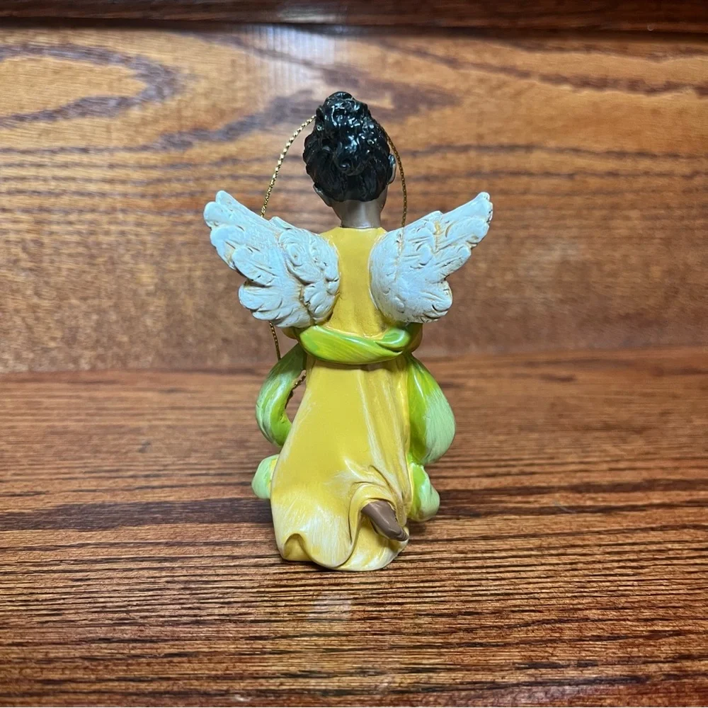 African American Girl Praying Hands Angel Holiday Christmas Tree Ornament